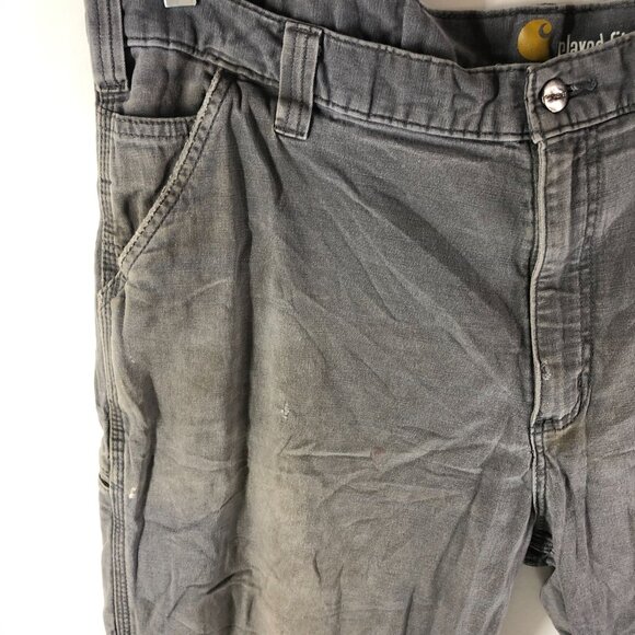 Carhartt Work Pant Relaxed Fit Rugged Flex Canvas Gray 102291 40x34 Actual 40x32 - Picture 2 of 10